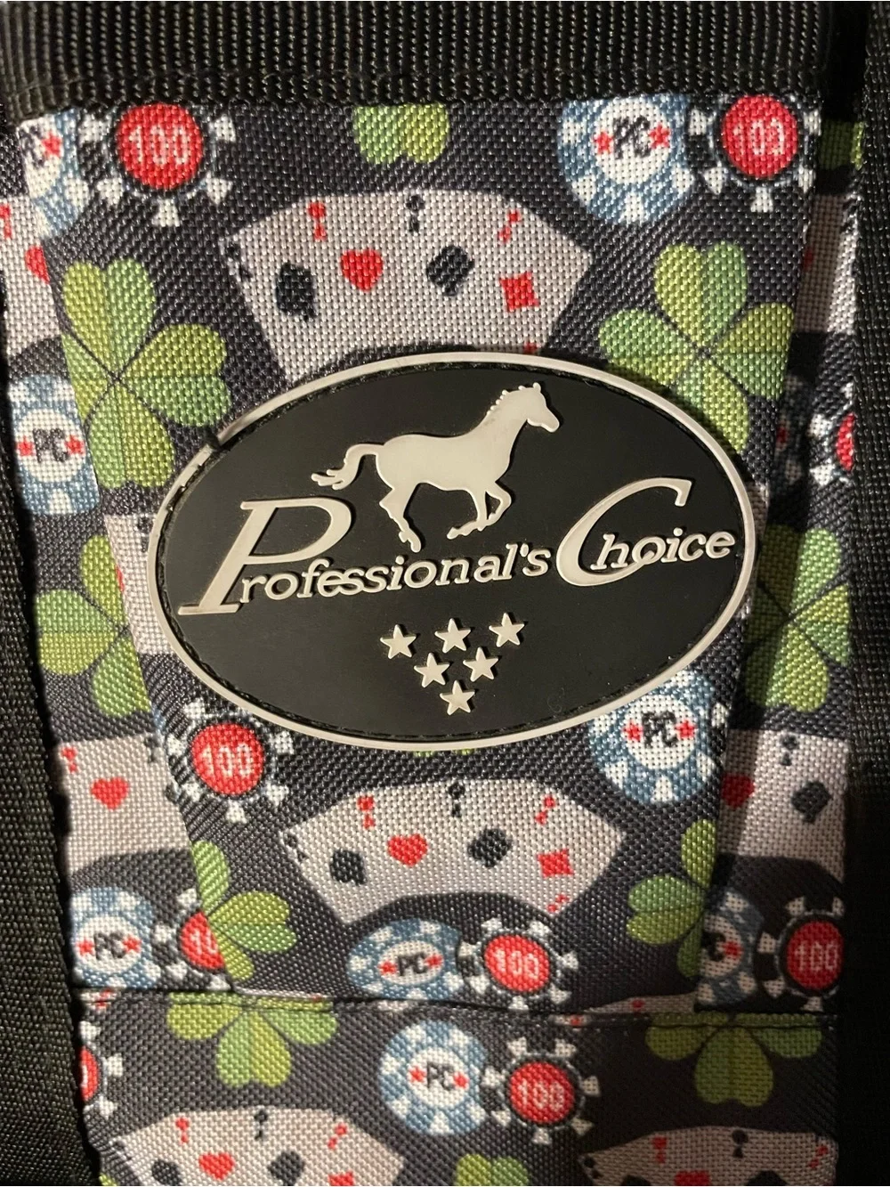 Black Storage Bag with Poker Print